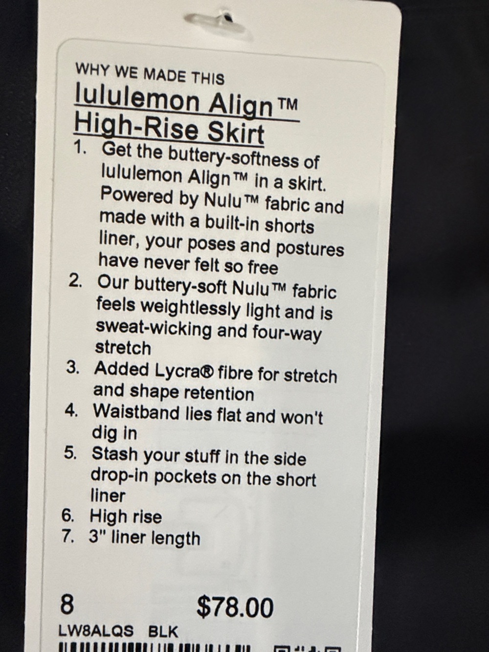 lululemon athletica Black Performance Tennis Skirt - Picture 7 of 7